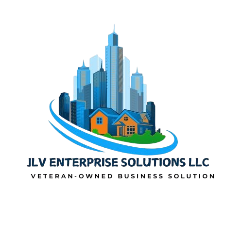 JLV Enterprise Solutions LLC company logo, representing a veteran-owned business focused on real estate investment and government contracting solutions.